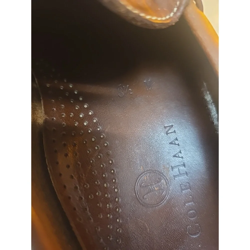 Cole Haan Women's 8.5 B Brown Leather Driving Loafers Bow Accent Slip On‎ Shoes